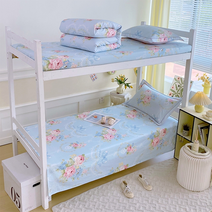 91家纺网 家纺一手货源 找家纺 （总）春皖家纺 2025新款学生季全棉纯棉13070印花单床单 床单单件