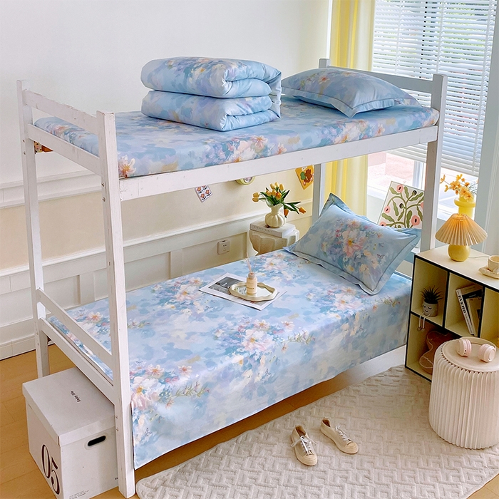 91家纺网 家纺一手货源 找家纺 （总）春皖家纺 2025新款学生季全棉纯棉13070印花单床单 床单单件