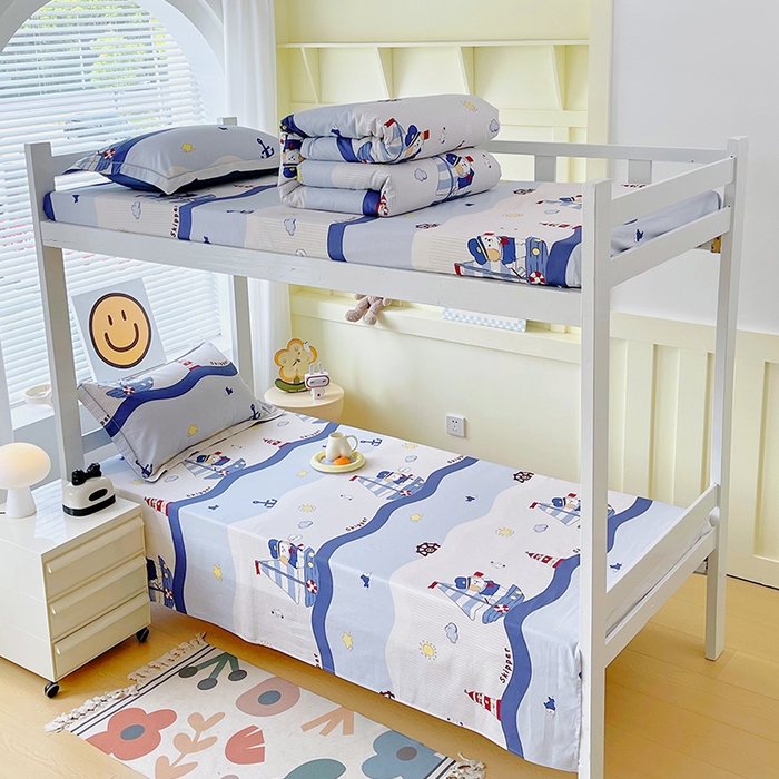 春皖家纺 2025新款学生季全棉纯棉13070印花单床单 床单单件 海韵悠行