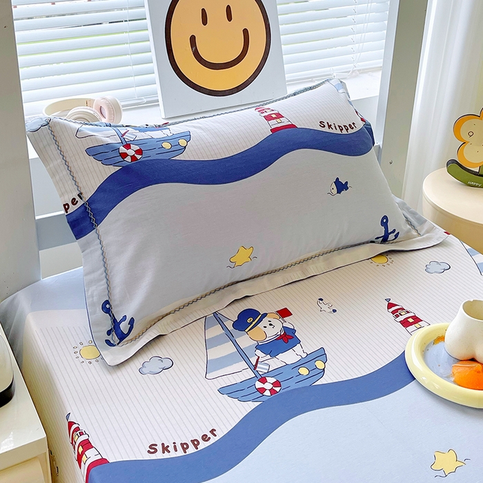 91家纺网 家纺一手货源 找家纺 春皖家纺 2025新款学生季全棉纯棉13070印花单床单 床单单件 海韵悠行