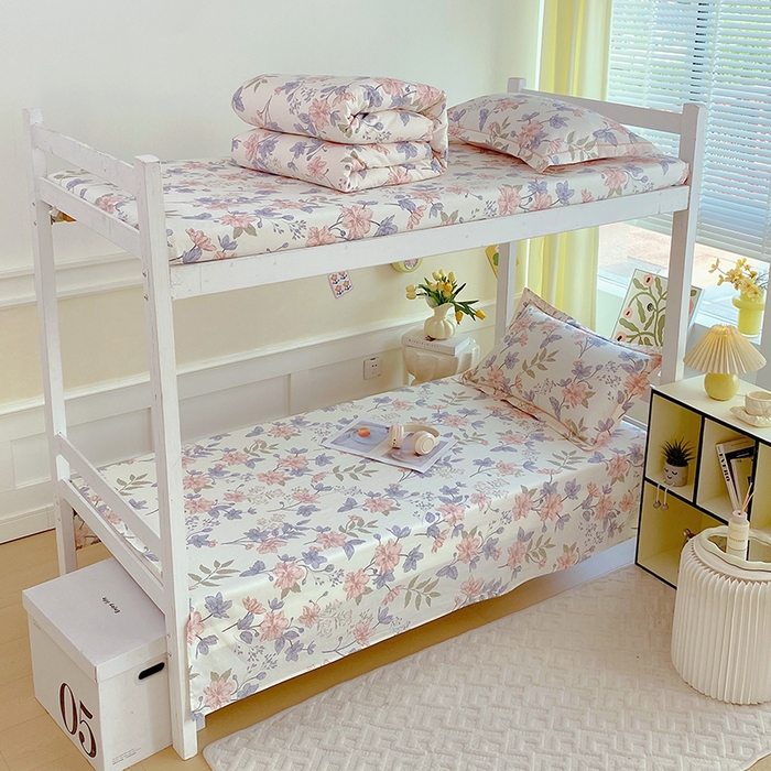 春皖家纺 2025新款学生季全棉纯棉13070印花单床单 床单单件 花海之恋