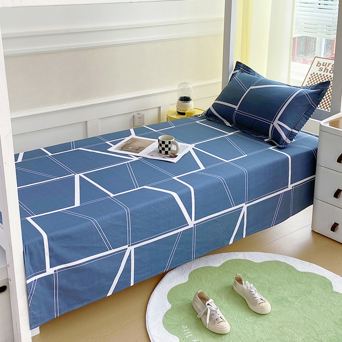 91家纺网 家纺一手货源 找家纺 春皖家纺 2025新款学生季全棉纯棉13070印花单床单 床单单件 灰色逸彩