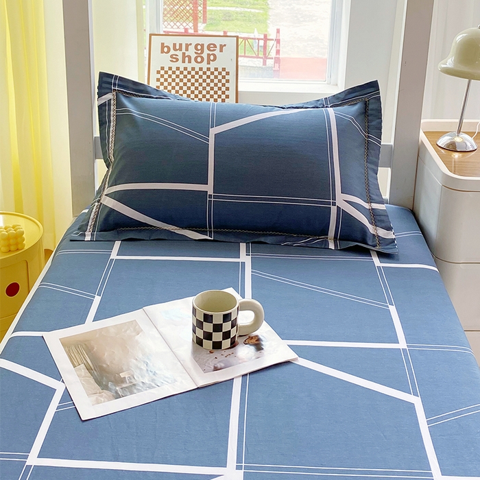 91家纺网 家纺一手货源 找家纺 春皖家纺 2025新款学生季全棉纯棉13070印花单床单 床单单件 灰色逸彩