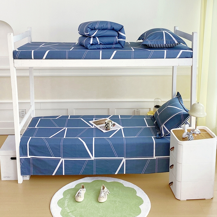 91家纺网 家纺一手货源 找家纺 春皖家纺 2025新款学生季全棉纯棉13070印花单床单 床单单件 灰色逸彩