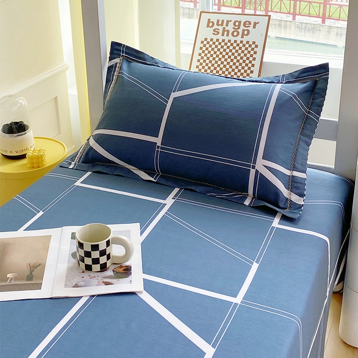 91家纺网 家纺一手货源 找家纺 春皖家纺 2025新款学生季全棉纯棉13070印花单床单 床单单件 灰色逸彩