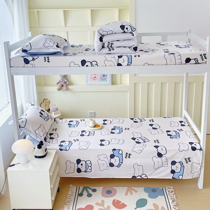 91家纺网 家纺一手货源 找家纺 春皖家纺 2025新款学生季全棉纯棉13070印花单床单 床单单件 汪来运转