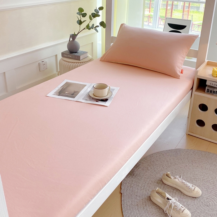 春皖家纺 2025新款双拼A类水洗棉系列-单床笠 素雅浅玉