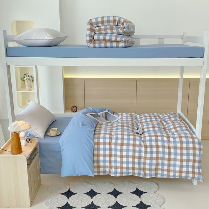 91家纺网 家纺一手货源 找家纺 （总）春皖家纺 2025新款AB棉全棉亲肤水洗棉学生三件套四件套