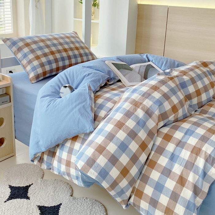 91家纺网 家纺一手货源 找家纺 （总）春皖家纺 2025新款AB棉全棉亲肤水洗棉学生三件套四件套