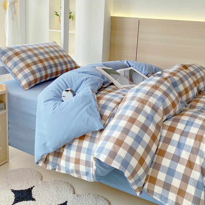 91家纺网 家纺一手货源 找家纺 （总）春皖家纺 2025新款AB棉全棉亲肤水洗棉学生三件套四件套