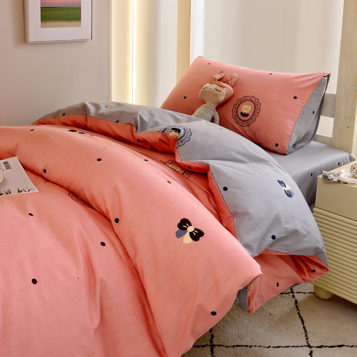 91家纺网 家纺一手货源 找家纺 水妙家纺 2025新款A类全棉学生宿舍二合一子母被海绵床垫六件套床单五件套纯棉三件套可定制 星星点点