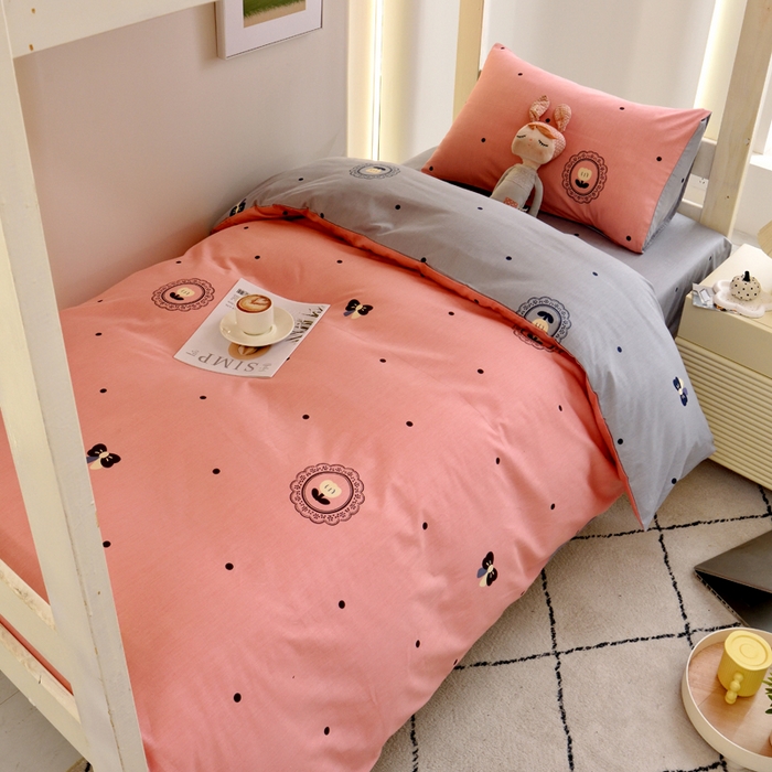 91家纺网 家纺一手货源 找家纺 水妙家纺 2025新款A类全棉学生宿舍二合一子母被海绵床垫六件套床单五件套纯棉三件套可定制 星星点点