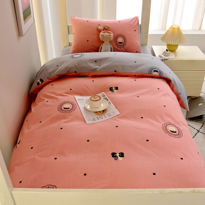 91家纺网 家纺一手货源 找家纺 水妙家纺 2025新款A类全棉学生宿舍二合一子母被海绵床垫六件套床单五件套纯棉三件套可定制 星星点点