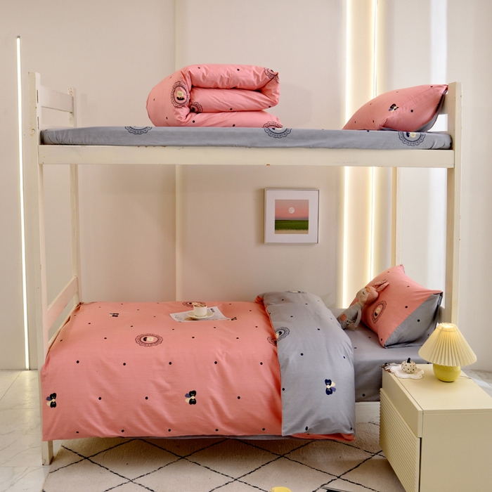 91家纺网 家纺一手货源 找家纺 水妙家纺 2025新款A类全棉学生宿舍二合一子母被海绵床垫六件套床单五件套纯棉三件套可定制 星星点点