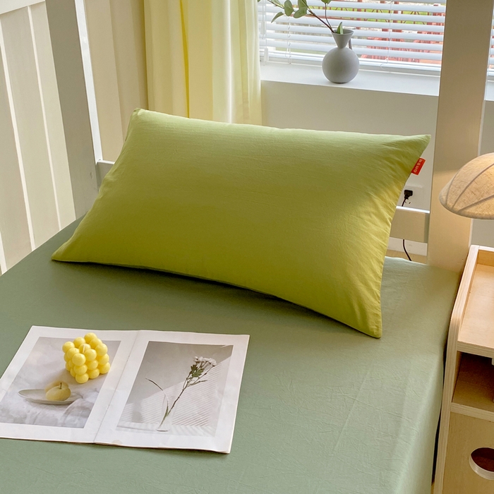 91家纺网 家纺一手货源 找家纺 （总）春皖家纺 2025新款学生季A类双拼水洗棉小清新学生宿舍三件套上下铺三件套