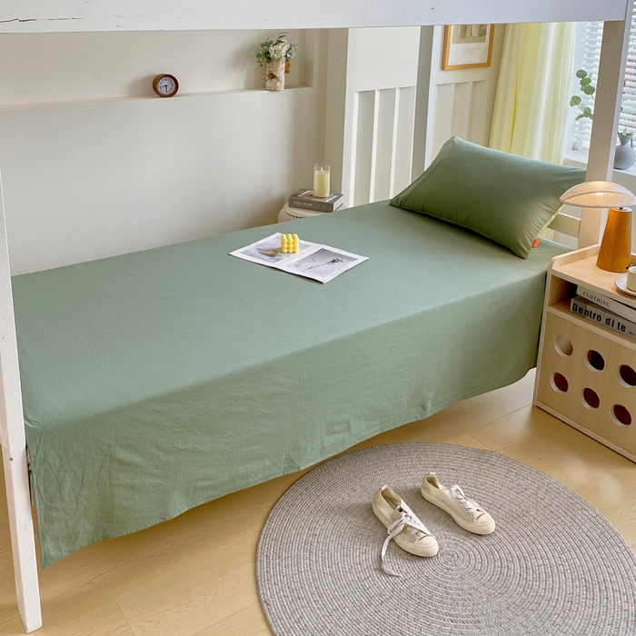 91家纺网 家纺一手货源 找家纺 （总）春皖家纺 2025新款学生季A类双拼水洗棉小清新学生宿舍三件套上下铺三件套