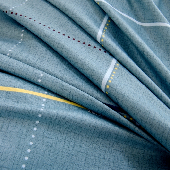 91家纺网 家纺一手货源 找家纺 水妙家纺 2025新款A类全棉学生宿舍二合一子母被海绵床垫六件套床单五件套纯棉三件套可定制 宇格-蓝