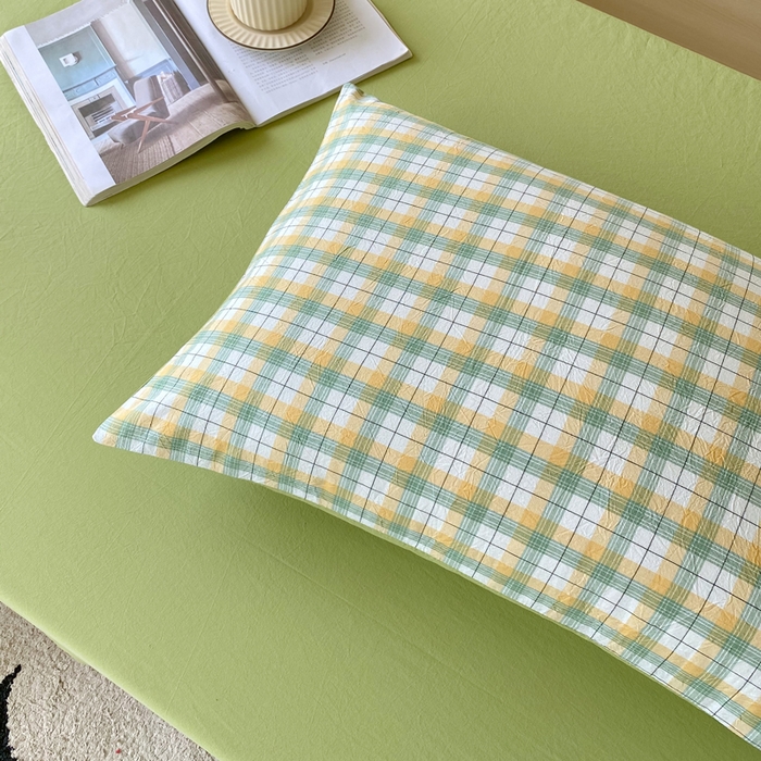 91家纺网 家纺一手货源 找家纺 春皖家纺 2025新款AB棉全棉亲肤水洗棉学生三件套四件套 栗木-芒格