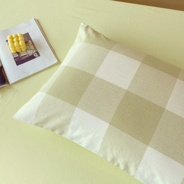 91家纺网 家纺一手货源 找家纺 春皖家纺 2025新款AB棉全棉亲肤水洗棉学生三件套四件套 素雅-芳绿