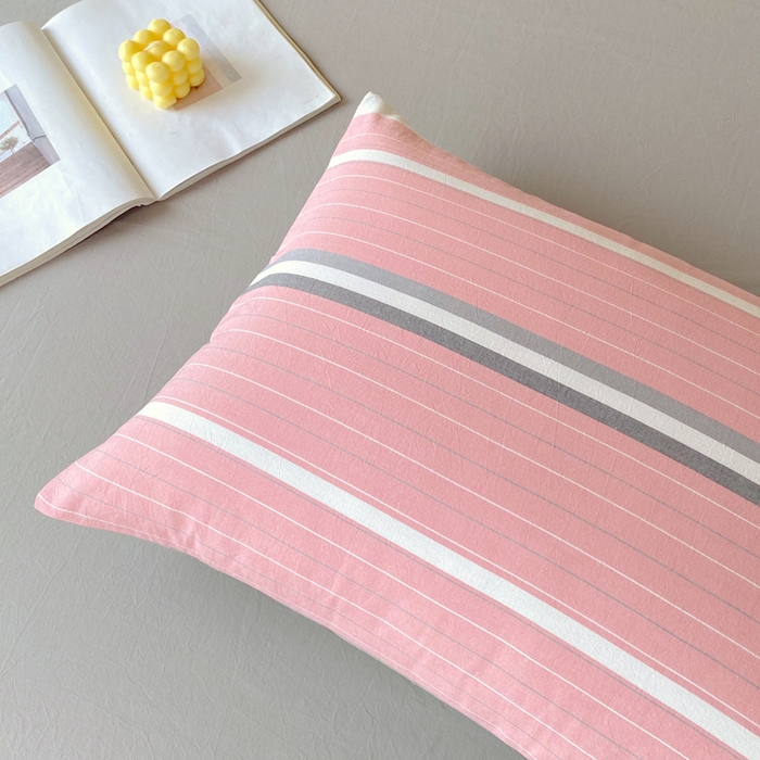 91家纺网 家纺一手货源 找家纺 春皖家纺 2025新款AB棉全棉亲肤水洗棉学生三件套四件套 素雅-蔻粉