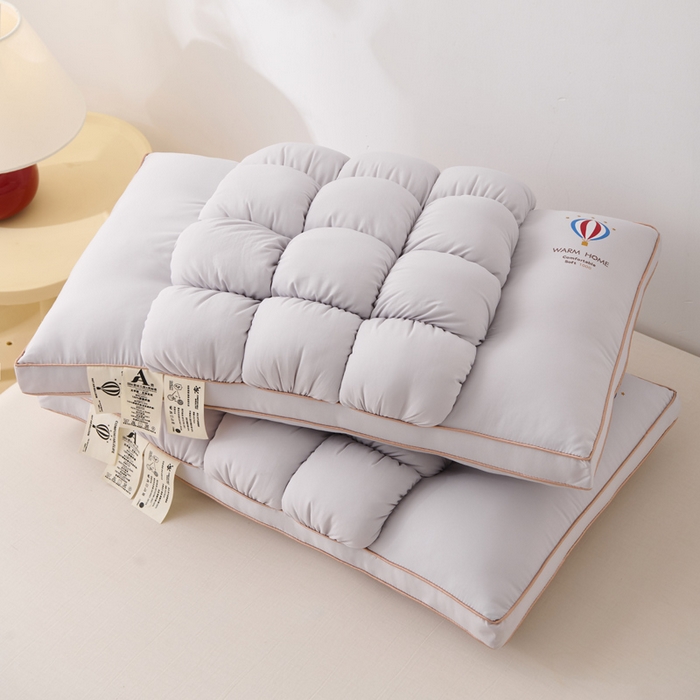 91家纺网 家纺一手货源 找家纺 金牛枕芯 2025新款热气球枕头成人家用学生枕菠萝枕头枕芯 灰色--热汽球面包枕 48x74cm单枕/只