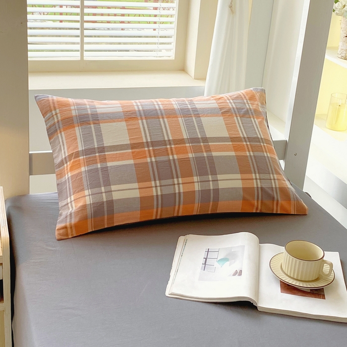 91家纺网 家纺一手货源 找家纺 春皖家纺 2025新款AB棉全棉亲肤水洗棉学生三件套四件套 素雅-莱恩