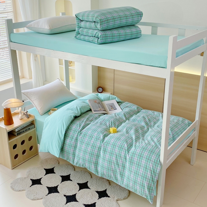 91家纺网 家纺一手货源 找家纺 春皖家纺 2025新款AB棉全棉亲肤水洗棉学生三件套四件套 素雅-情调