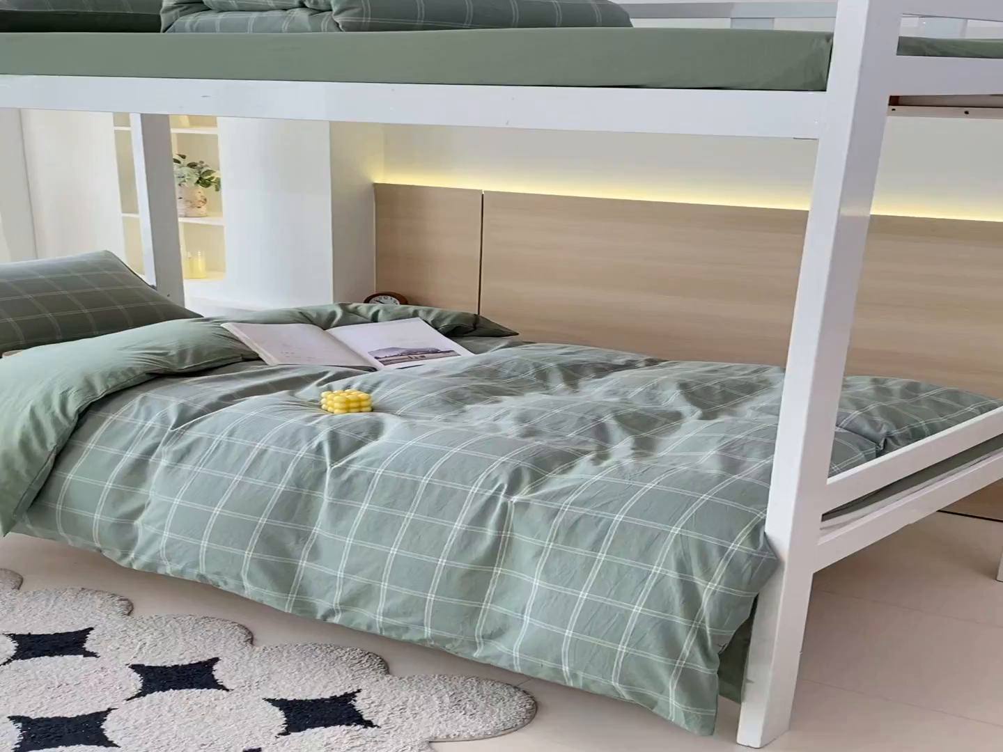 91家纺网 家纺一手货源 找家纺 春皖家纺 2025新款AB棉全棉亲肤水洗棉学生三件套四件套 素雅-韵绿