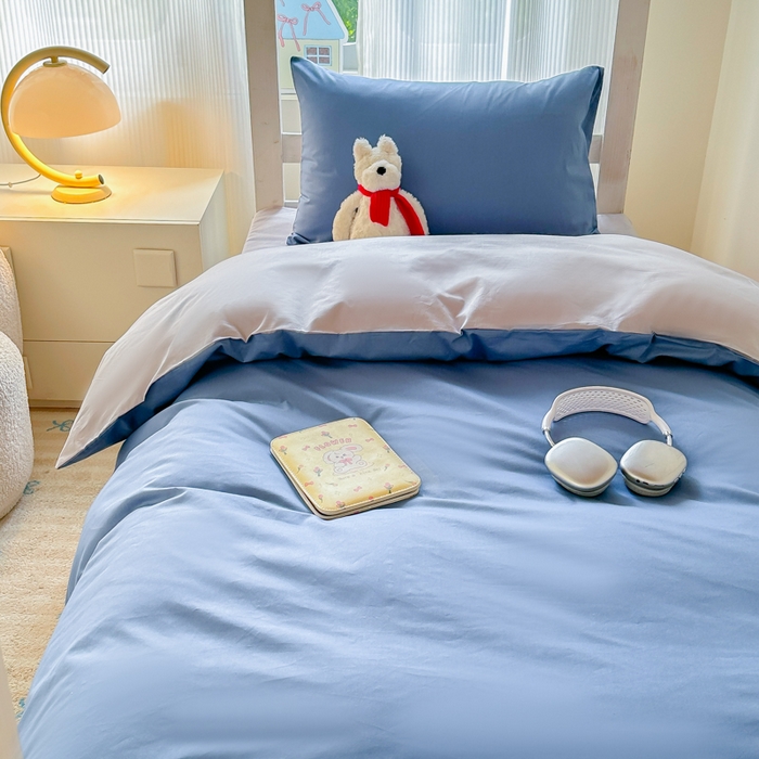 91家纺网 家纺一手货源 找家纺 （总）简冠家纺 2025新款13372全棉纯色学生三件套