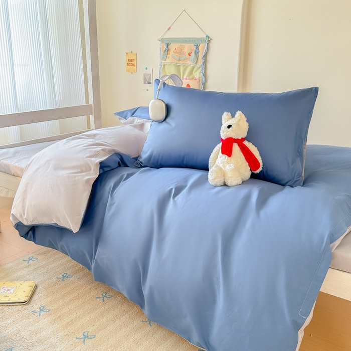 91家纺网 家纺一手货源 找家纺 （总）简冠家纺 2025新款13372全棉纯色学生三件套