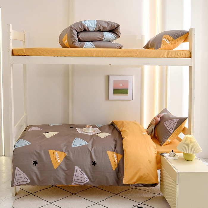 91家纺网 家纺一手货源 找家纺 （总）水妙家纺 2025年新款A类全棉纯棉学生宿舍上下铺床笠六件套五件套