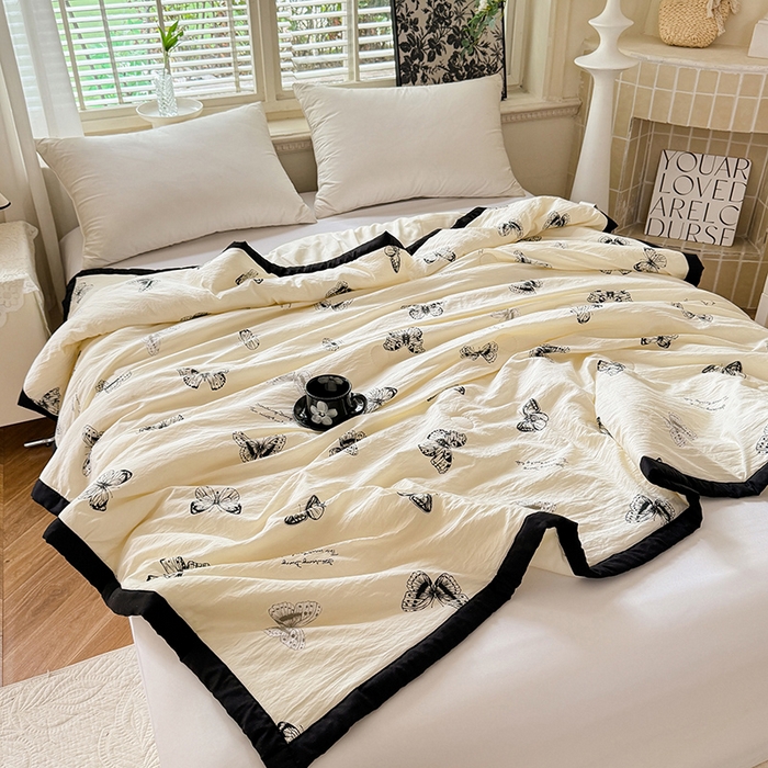 91家纺网 家纺一手货源 找家纺 玖琳家纺 2025新款轻奢赫本夏被夏凉被 赫本-蝶