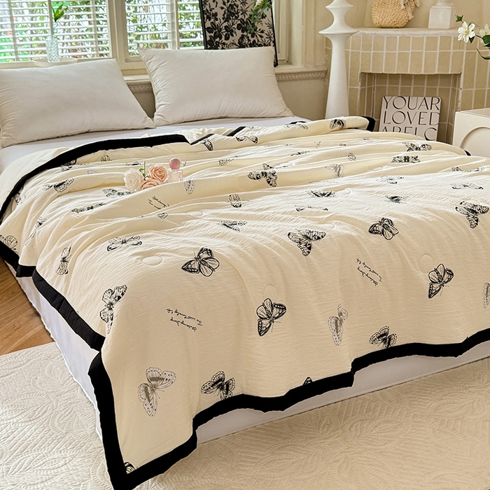 91家纺网 家纺一手货源 找家纺 玖琳家纺 2025新款轻奢赫本夏被夏凉被 赫本-蝶