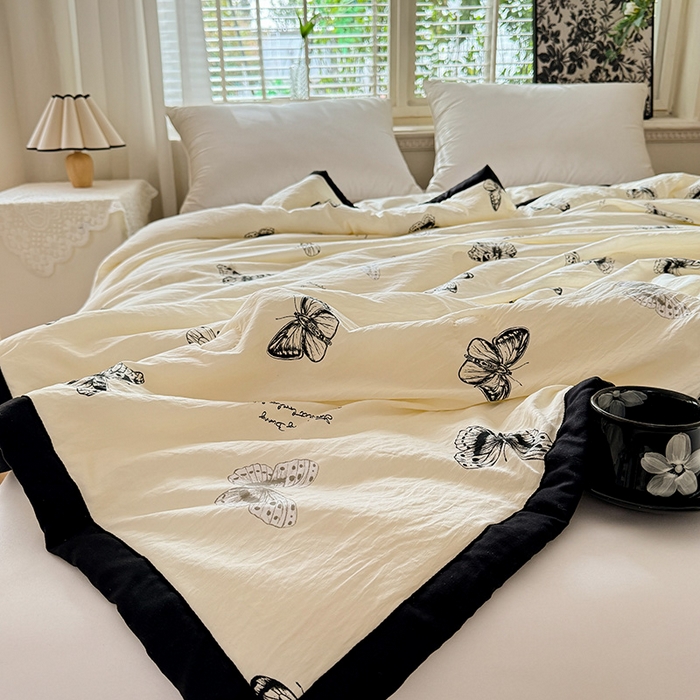 91家纺网 家纺一手货源 找家纺 玖琳家纺 2025新款轻奢赫本夏被夏凉被 赫本-蝶