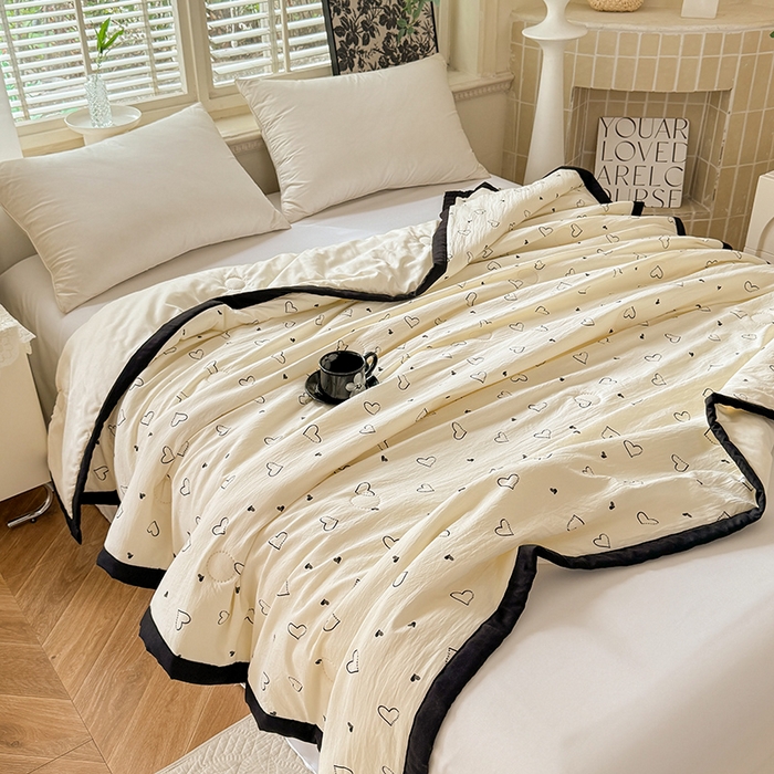 91家纺网 家纺一手货源 找家纺 玖琳家纺 2025新款轻奢赫本夏被夏凉被 赫本-星星