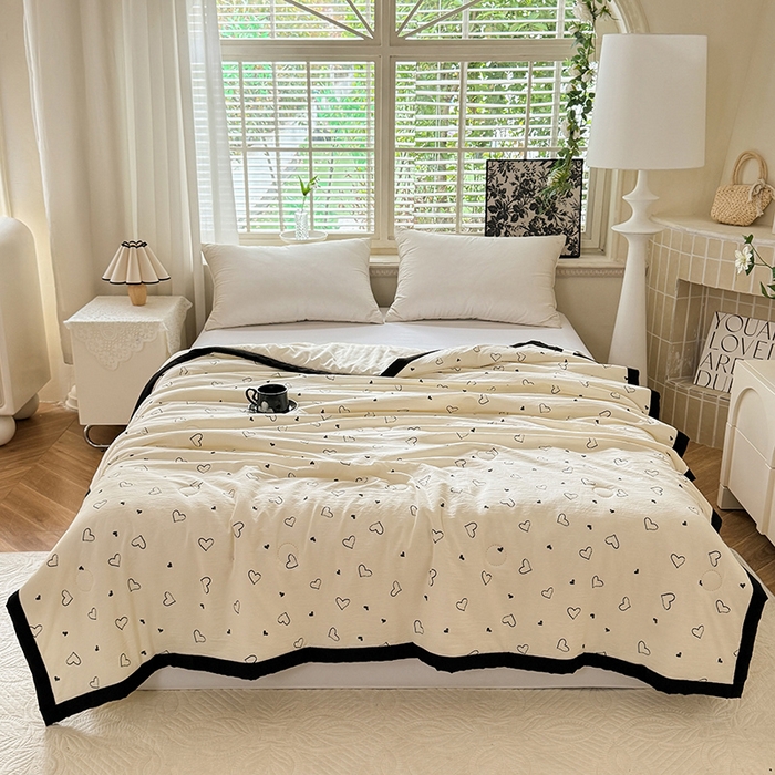 91家纺网 家纺一手货源 找家纺 玖琳家纺 2025新款轻奢赫本夏被夏凉被 赫本-星星