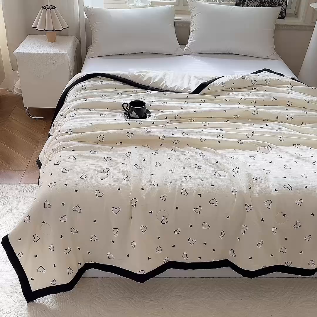 91家纺网 家纺一手货源 找家纺 玖琳家纺 2025新款轻奢赫本夏被夏凉被 赫本-星星