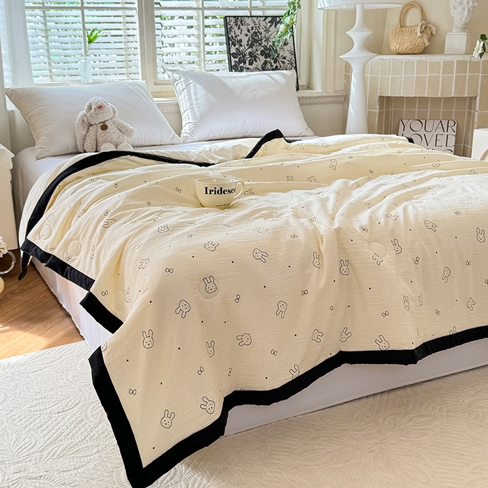 91家纺网 家纺一手货源 找家纺 玖琳家纺 2025新款轻奢赫本夏被夏凉被 赫本-兔