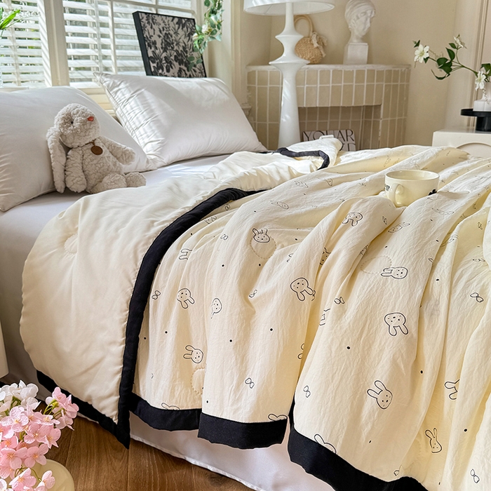 91家纺网 家纺一手货源 找家纺 玖琳家纺 2025新款轻奢赫本夏被夏凉被 赫本-兔