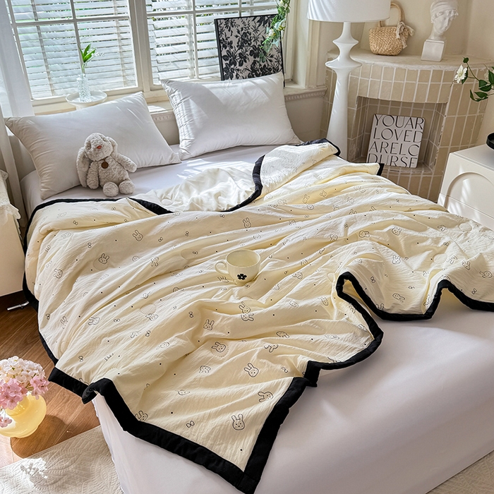 91家纺网 家纺一手货源 找家纺 玖琳家纺 2025新款轻奢赫本夏被夏凉被 赫本-兔