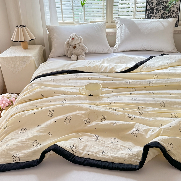 91家纺网 家纺一手货源 找家纺 玖琳家纺 2025新款轻奢赫本夏被夏凉被 赫本-兔