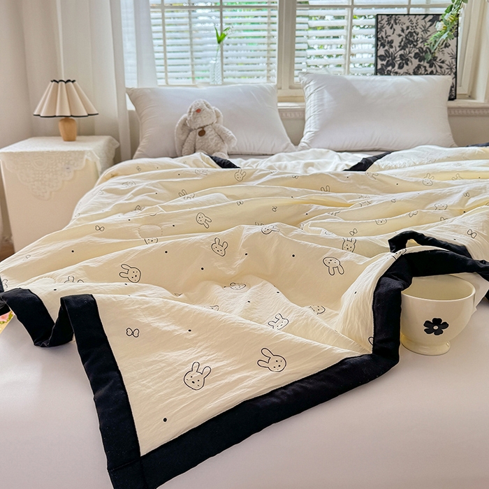 91家纺网 家纺一手货源 找家纺 玖琳家纺 2025新款轻奢赫本夏被夏凉被 赫本-兔