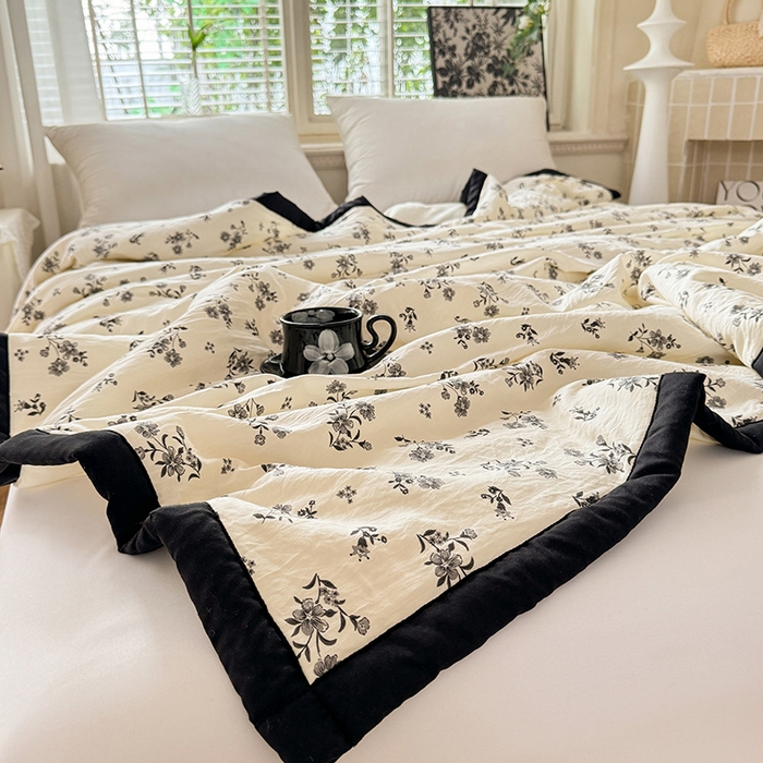 91家纺网 家纺一手货源 找家纺 玖琳家纺 2025新款轻奢赫本夏被夏凉被 赫本-花园