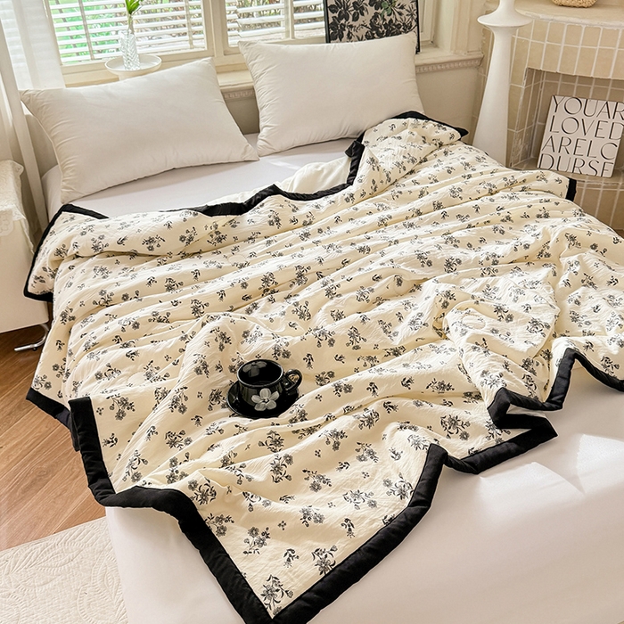 91家纺网 家纺一手货源 找家纺 玖琳家纺 2025新款轻奢赫本夏被夏凉被 赫本-花园