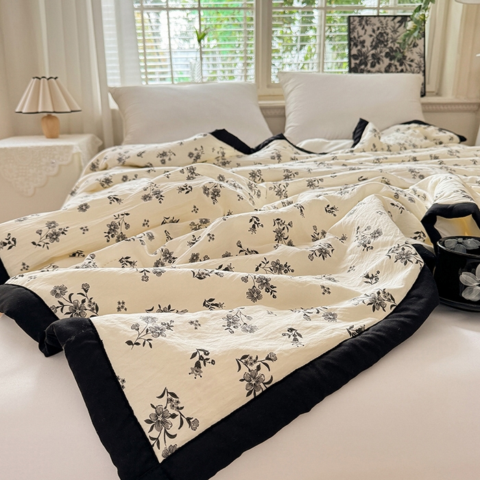 91家纺网 家纺一手货源 找家纺 玖琳家纺 2025新款轻奢赫本夏被夏凉被 赫本-花园