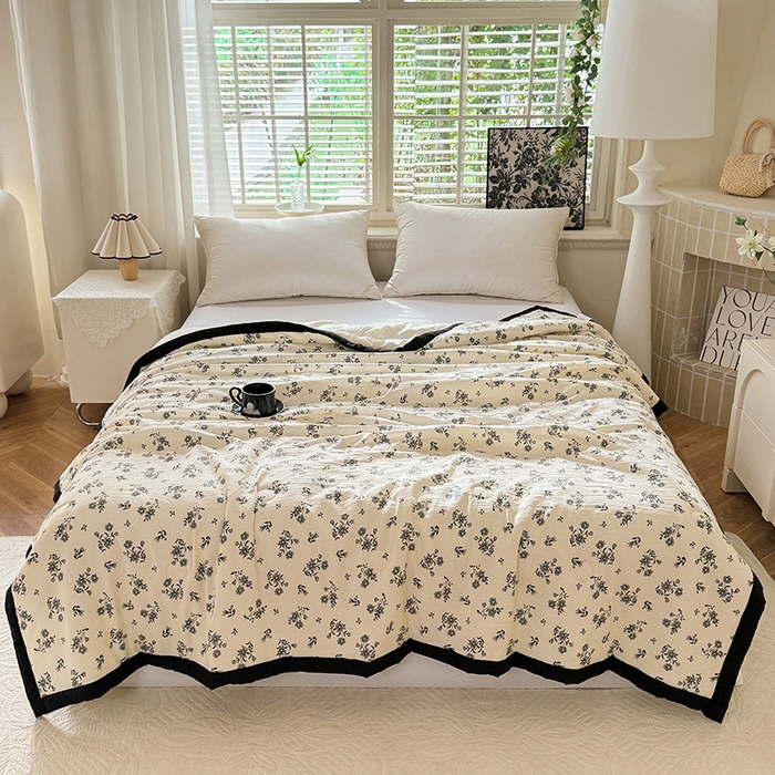 91家纺网 家纺一手货源 找家纺 玖琳家纺 2025新款轻奢赫本夏被夏凉被 赫本-花园