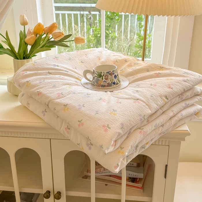 91家纺网 家纺一手货源 找家纺 （总）玉海棠家纺 2025新款云感双层纱暗合夏被夏凉被空调被四件套