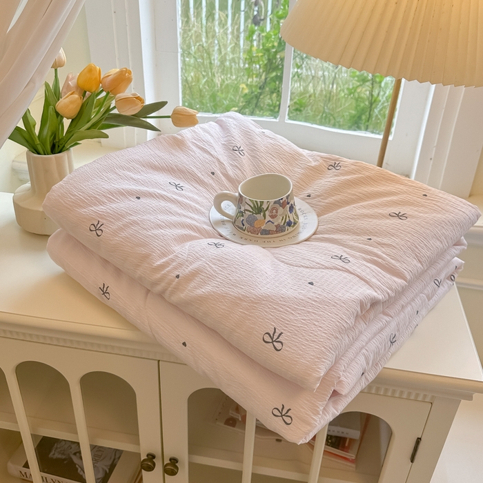 91家纺网 家纺一手货源 找家纺 （总）玉海棠家纺 2025新款云感双层纱暗合夏被夏凉被空调被四件套