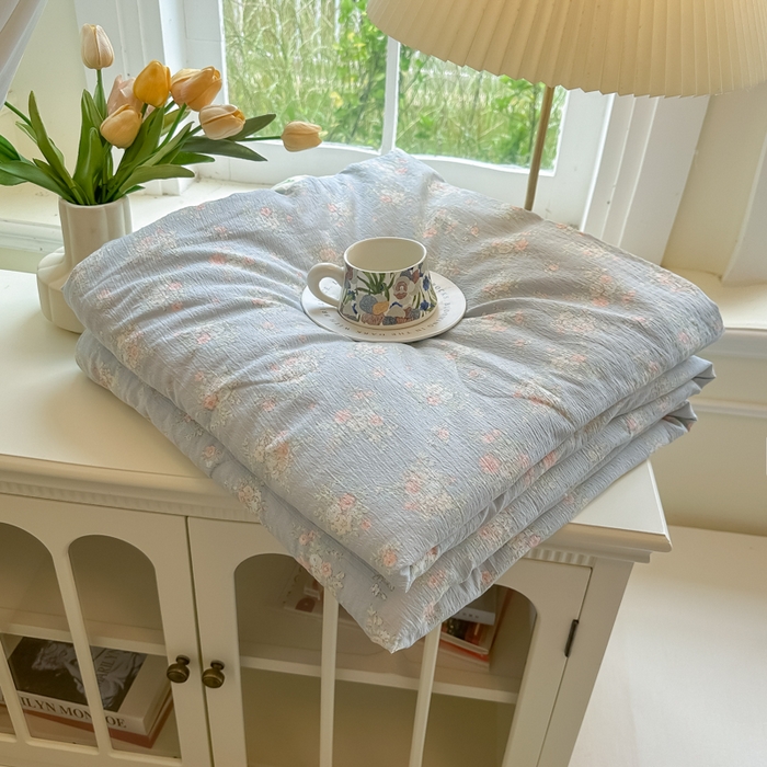 91家纺网 家纺一手货源 找家纺 （总）玉海棠家纺 2025新款云感双层纱暗合夏被夏凉被空调被四件套