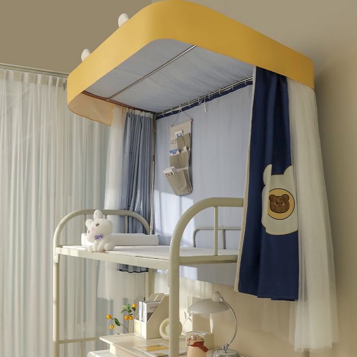 91家纺网 家纺一手货源 找家纺 （总）都市缘蚊帐 2025新款学生宿舍导轨遮光床帘上下铺贴布卡通蚊帐0.8m 0.9m床